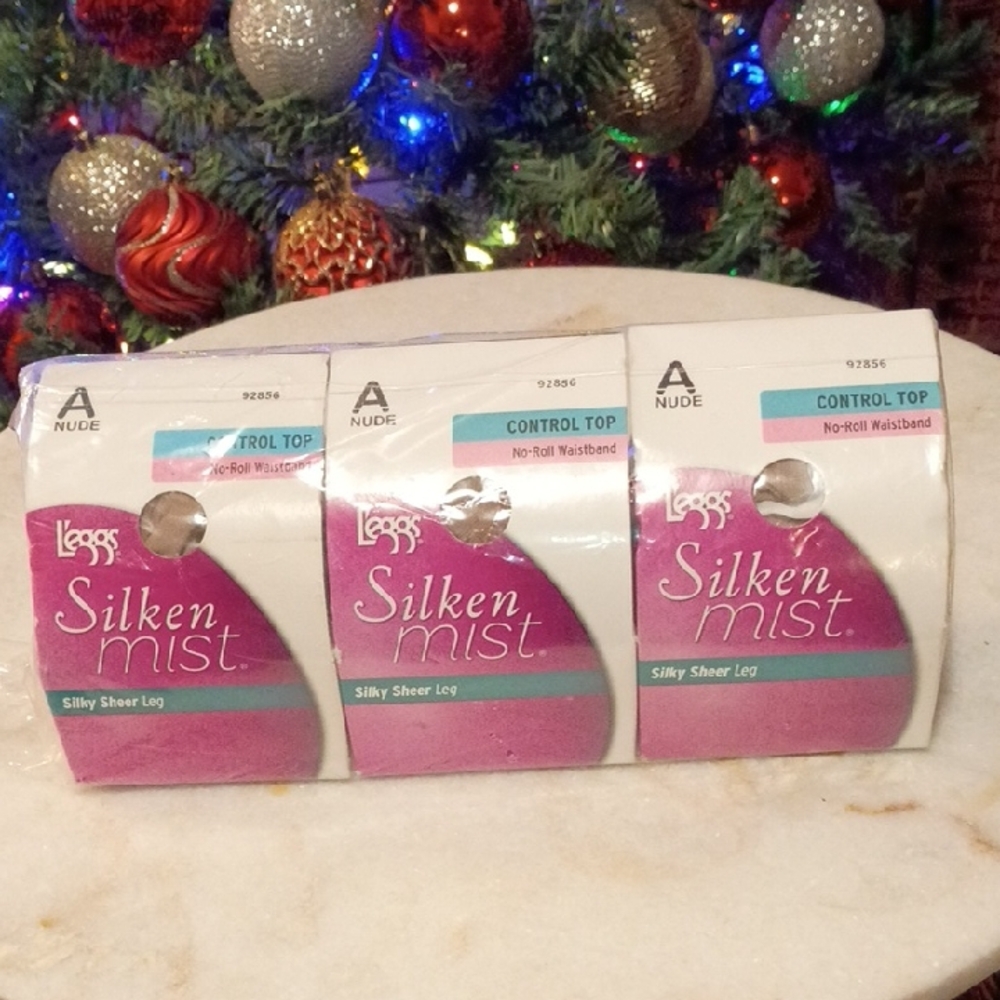 L'eggs Silken Mist Silky Sheer Leg Control Top Pantyhose - Size Small Nude